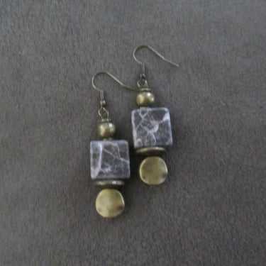 Bohemian stone and bronze earrings 4 
