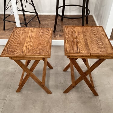 Pair of Antique Oak Folding Tables