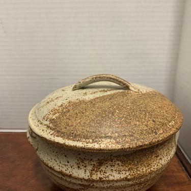 Vintage Signed Stoneware Cooking Vessel 
