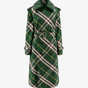Burberry Woman Trench Woman Green Trench Coats