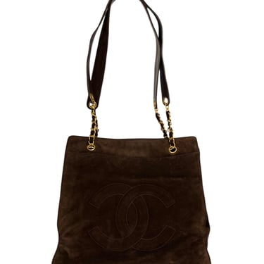 Chanel Brown Suede Shoulder Tote