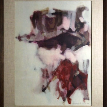 Hugo De Soto Abstract Expressionism Signed Modern Mixed Media Framed 1962 