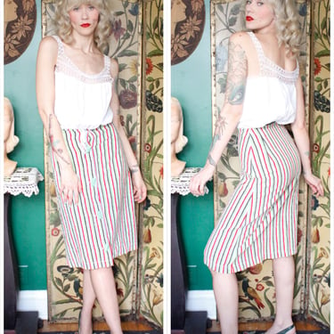 1930s Skirt // Seersucker Striped Skirt // vintage 30s skirt 
