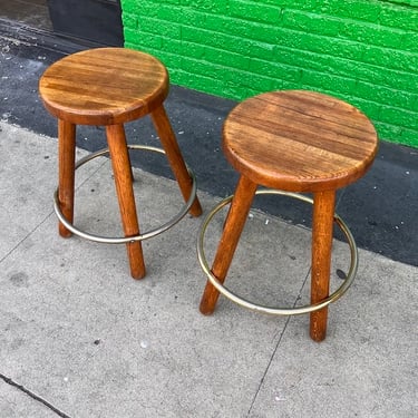 Too Many Cooks | Pair of Vintage Butcher Block Stools