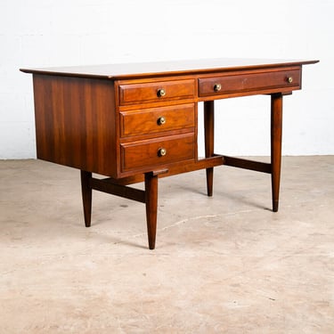 Mid Century Modern Desk Willett Solid Cherry Office 4 Drawers Vintage Danish Mcm