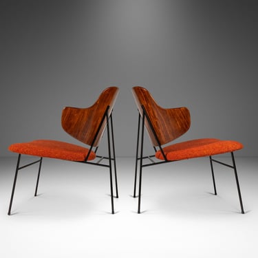 Set of Two (2) Restored Danish Modern 'Penguin' Chairs by Ib Kofod-Larsen for Selig, Denmark, c. 1960's 