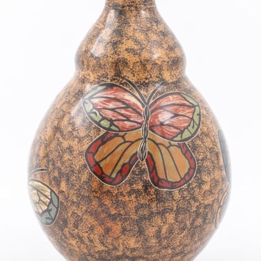 Nicaraguan Modern Ceramic Vase w/ Butterfly Motif