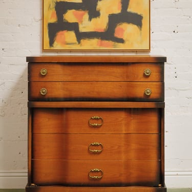 1950’s Tobacco finish Highboy Dresser by Basset