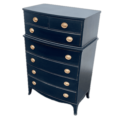 Hepplewhite Highboy Dresser in Black