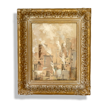 Albert Patecky Industrial Cityscape In Antique Frame