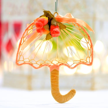 VINTAGE: Natural Fiber Umbrella Ornament - Wall Hanging - Christian - Holiday - SKU 15-C1-00016532 