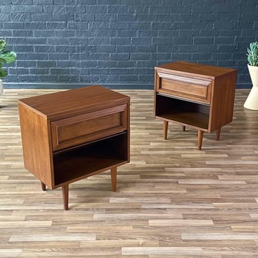 Pair of Mid-Century Modern Walnut Night Stands by Morris of CA, c.1960’s 