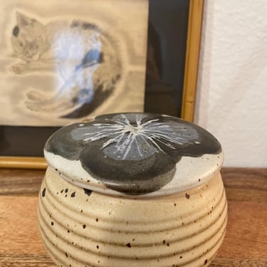 Vintage Pottery Lidded Container Honey Pot | Condiment Lidded ...