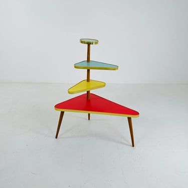 BIG German Plant Stand, Colorful Vintage Mid-Century Minimalist Indoor Plant Stand Side Table Retro flower table 