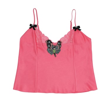 reworked art deco pink camisole size medium tops vintage tank tops victorias secret boho tops pink camisole lace cami top cute summer tops 
