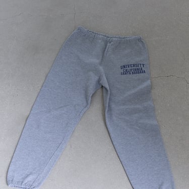 Vintage 30-36 Waist Heather Grey Sweat Pants | University California Santa Barbara Cotton Blend SweatPant | Made in USA | M | 