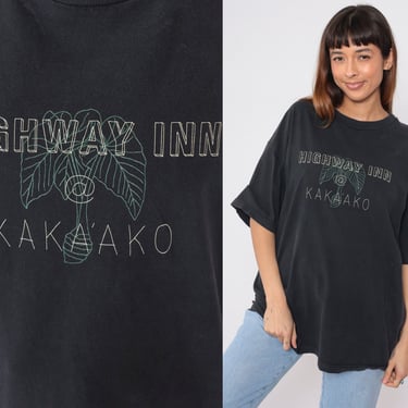 Highway Inn Kaka'ako Shirt Hawaiian Restaurant TShirt Vintage Y2K Honolulu Graphic T Shirt 00s Souvenir Tourist Travel Tee Extra Large xl 