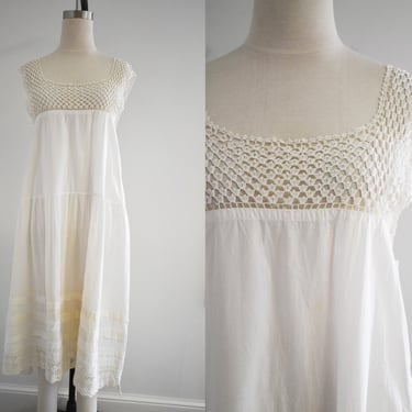 Victorian White Cotton Night Gown 