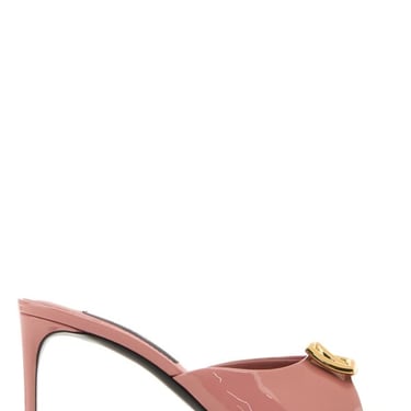 Dolce & Gabbana Women Pink Leather Keira Mules