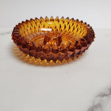 Indiana Glass Candle Holder Amber