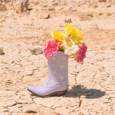 Cowboy Boot Rodeo Vase - Lilac