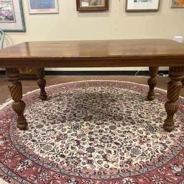 Wood Dining Table with Spindle Legs