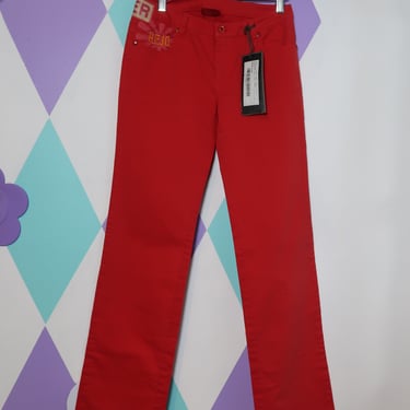 NWT Vintage Red Straight Fit Trousers by Kejo