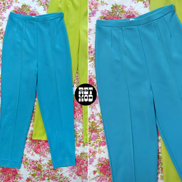 Iconic Vintage 60s Turquoise Blue Tapered Pants 