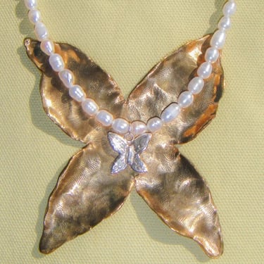PEARL COQUETTE BUTTERFLY NECKLACE