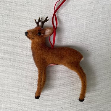 Vintage Wagner Deer Xmas Ornament, Young Buck, With Tag On Belly, West Germany, Christmas Ornament 