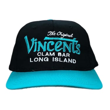 Vintage 90s The Original Vincent’s Clam Bar Long Island New York Embroidered SnapBack Hat Cap 