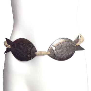 YVES SAINT LAURENT- 1970s Gunmetal Fish Rope Belt