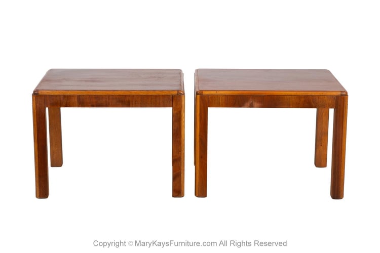 Mid-Century Lane Parson Style End Side Tables Pair 