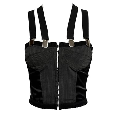 Dolce &amp; Gabbana Grey Pinstripe Bustier Top
