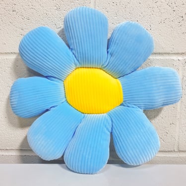 Small Baby Blue and Yellow Flower Pillow