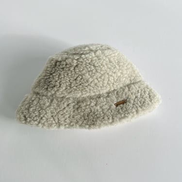 Fluffy Wool Bucket Hat - Light Gray