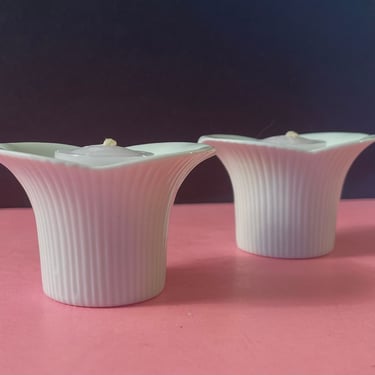 Vintage Pair of White Ceramic Votive Holders by Mikasa 