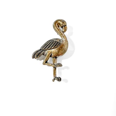 Silver Flamingo Brooch