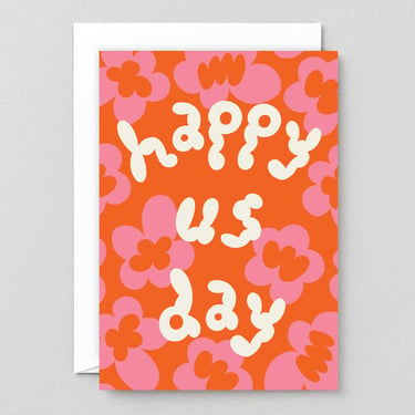 'Happy Us Day' Embossed Greetings Card