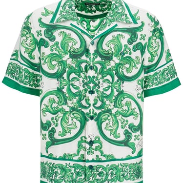 Dolce &amp; Gabbana Hawaii Silk Twill Maiolica Print Shirt Men