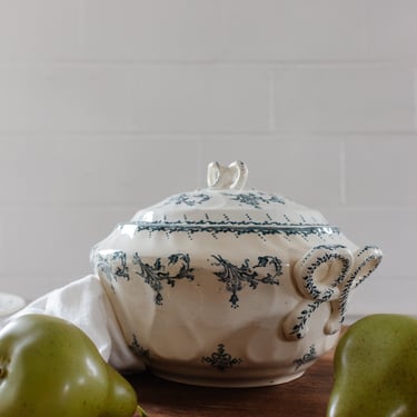 turn of the century french transferware soupière