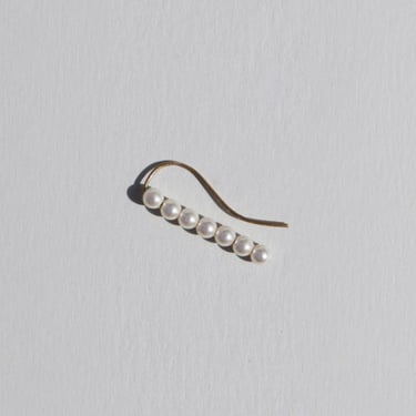 Saskia Diez Barbelle 7 Pearl Earstud - Gold