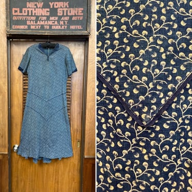 Vintage 1900’a Antique Calico Workwear Prairie Boho Dress, Vintage Prairie Dress, Calico Dress, 1900s Dress, Vintage Workwear, Boho Dress 