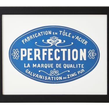 Vintage Framed French &quot;Perfection&quot; Label