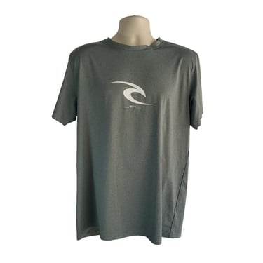 Men's XL Ripcurl Live The Search T-Shirt Gray/Seafoam Green Surf Skate Beach 