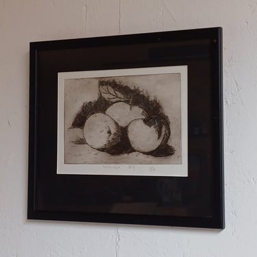 Still Life Etching of Apples