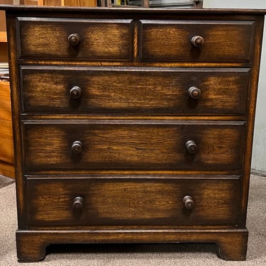 Item #AD138 English Oak Two Over Three Chest of Drawers c.1940