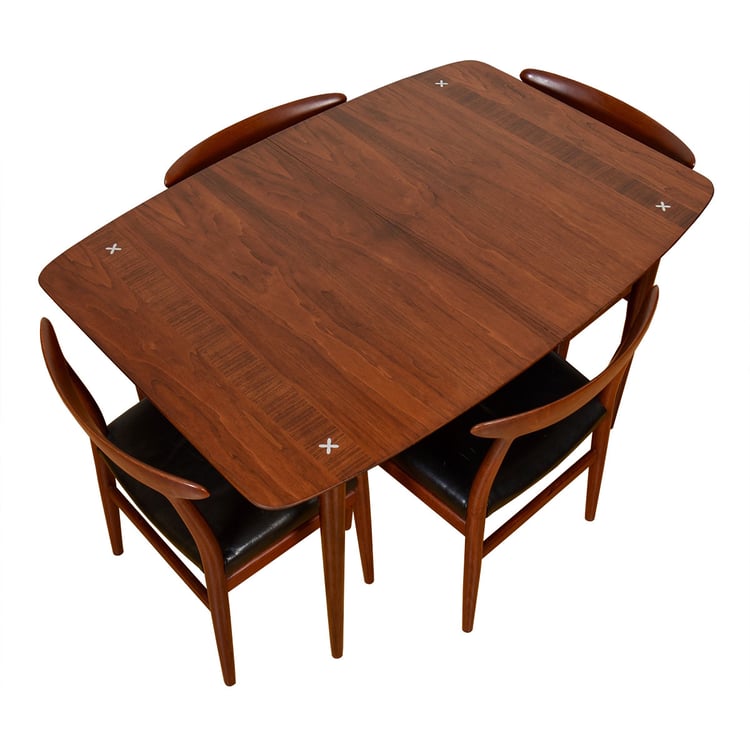 American of Martinsville Expanding Walnut Dining Table