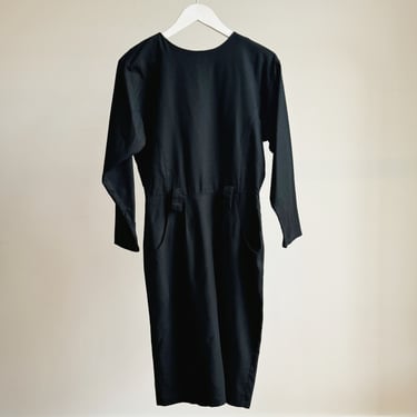 Obsidian Raw Silk Midi Dress