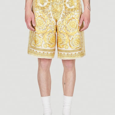 Versace Men Barocco Silk Shorts